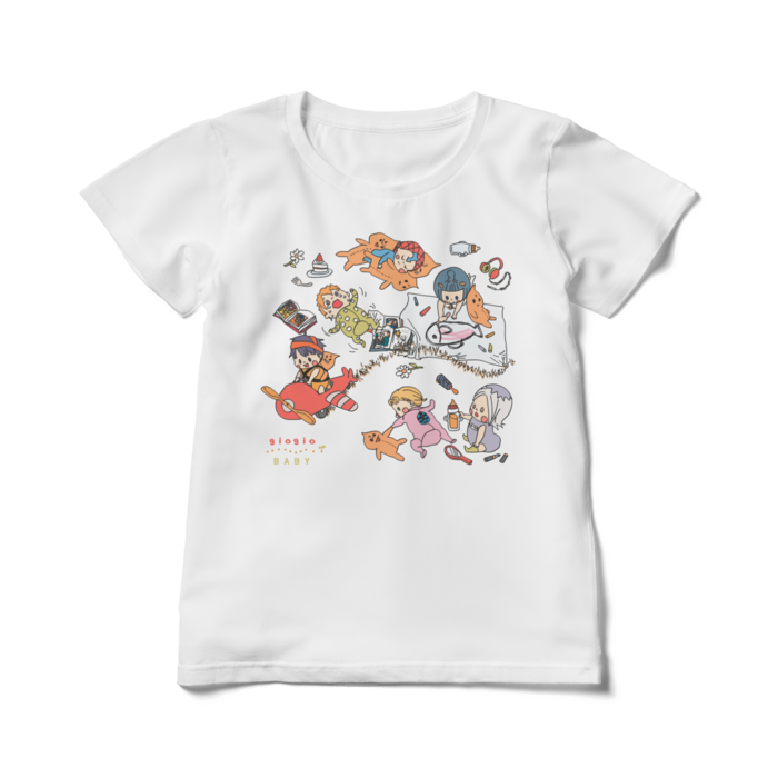 幼児化したジョジョ５部護衛チームのTシャツ(レディース) ジョジョなのか？わかる人にはわかる店 BOOTH