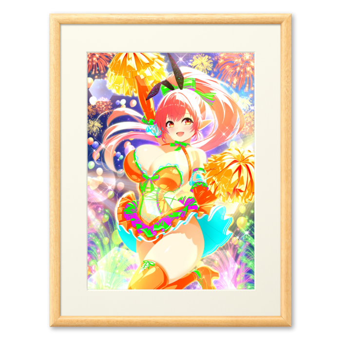 複製画(プリモアート) - A2(ピンク髪/額縁・ナチュラル)