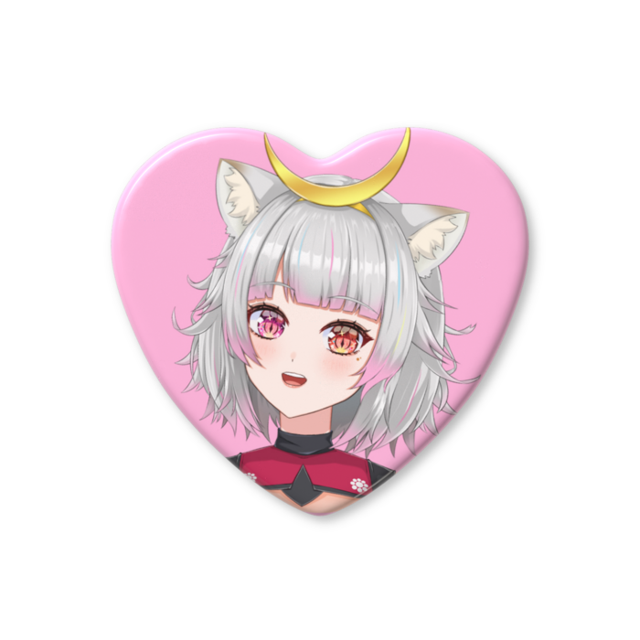 ハート缶バッジ - 52.5 × 57mm