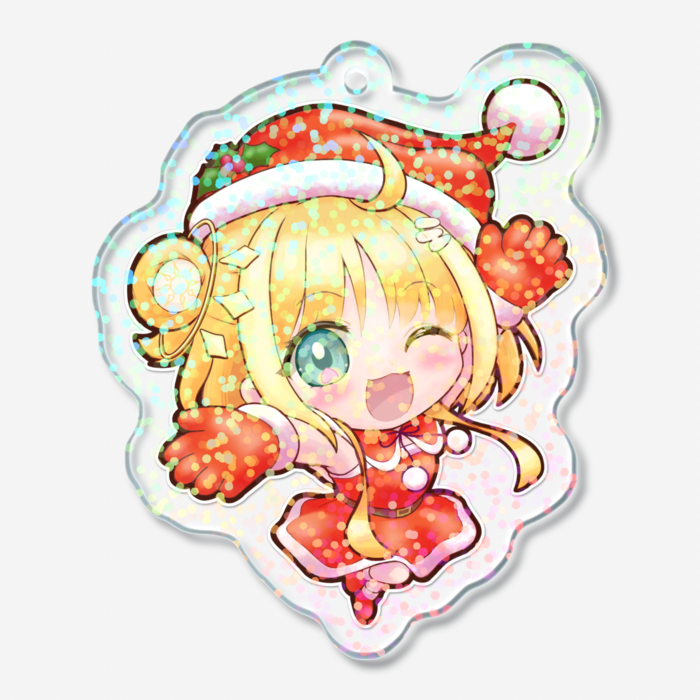 グリッター・ホログラムアクリルキーホルダー - 50 × 50mm