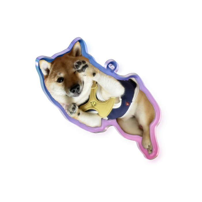 オーロラアクリルキーホルダー - 70 × 70mm