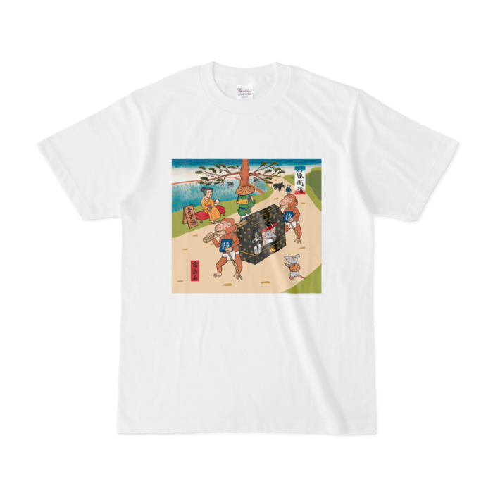 Tシャツ - S - 白 (おさるの駕籠屋)