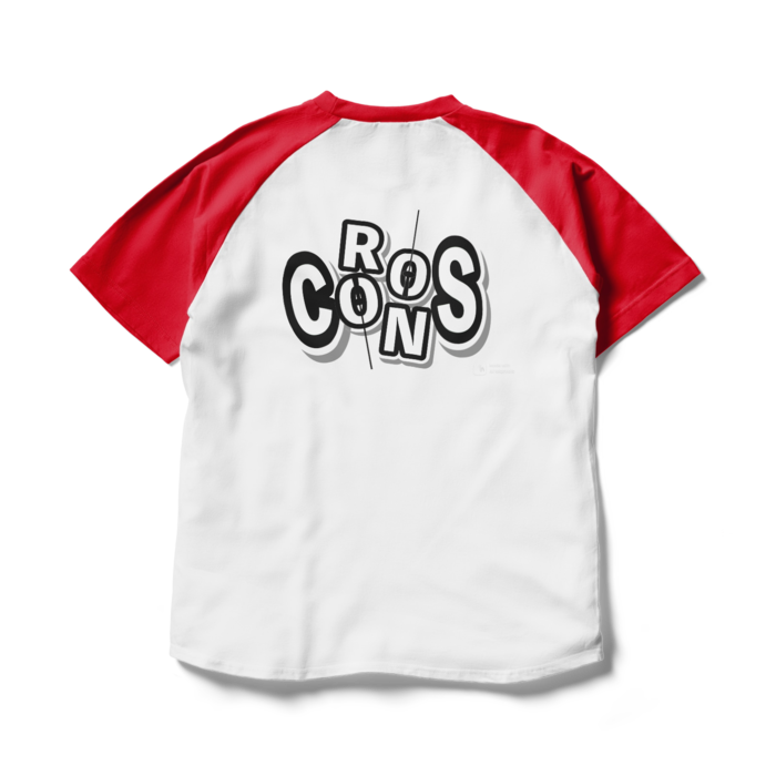 ラグランTシャツ - L - ホワイト×レッド