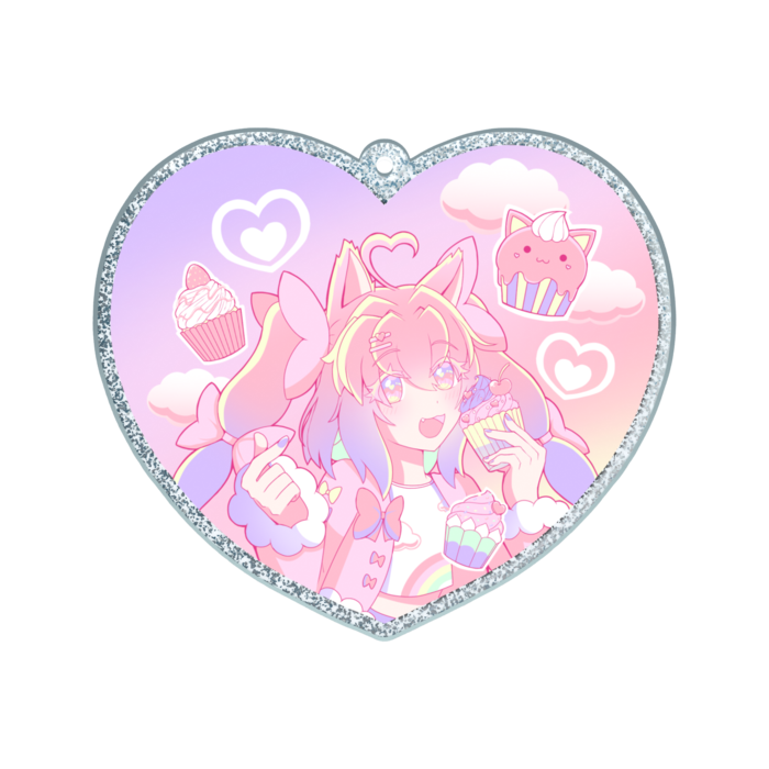 ラメアクリルキーホルダー - 70 × 70mm - ラブニャン