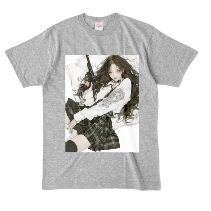 カラーTシャツ - L - 杢グレー (濃色)