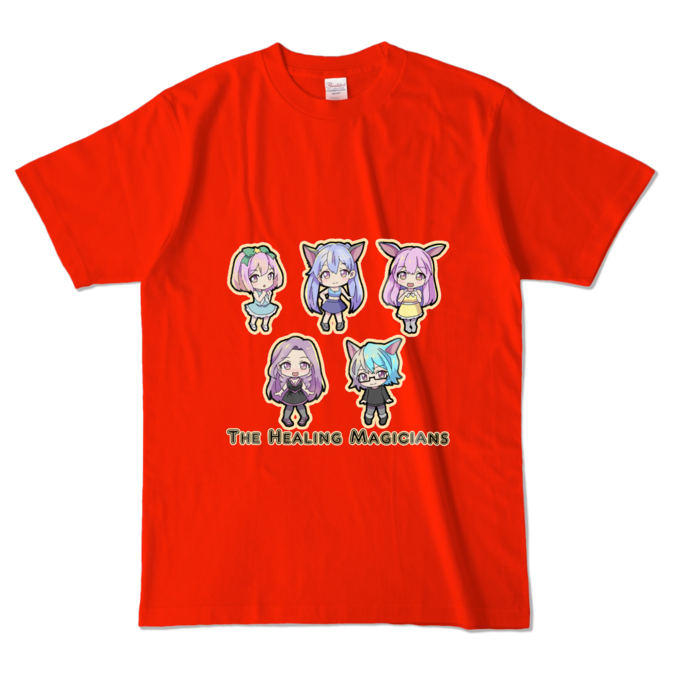カラーTシャツ - L - レッド／カラー柄