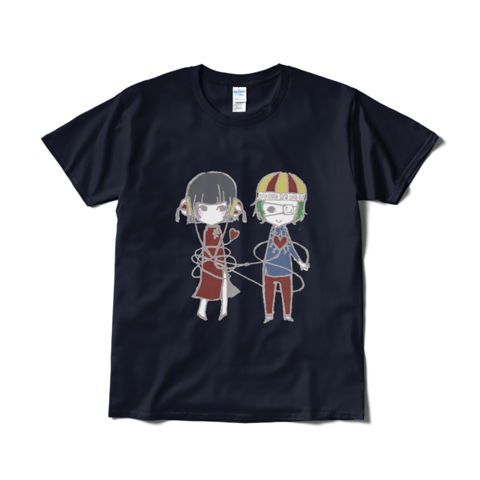 Tシャツ（赤い糸） - L - ネイビー