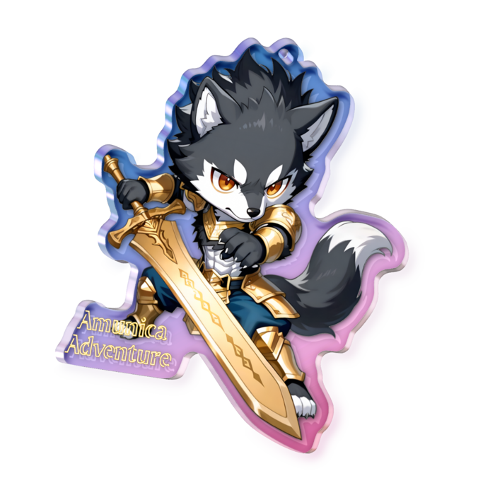 【リオボルトver.】Amunica Adventure オーロラアクリルキーホルダー - 70 × 70mm