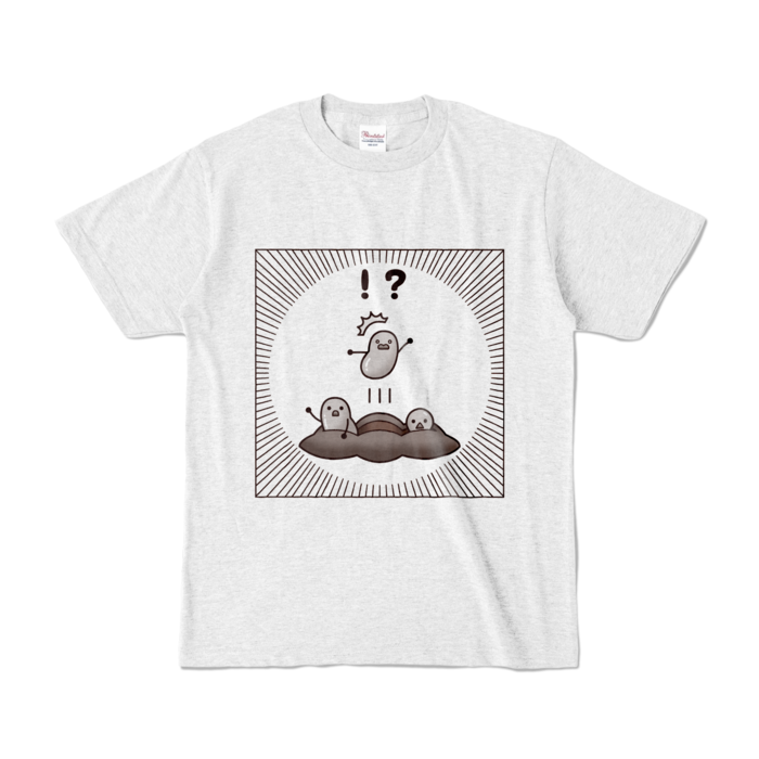 カラーTシャツ 白黒ver アッシュ S