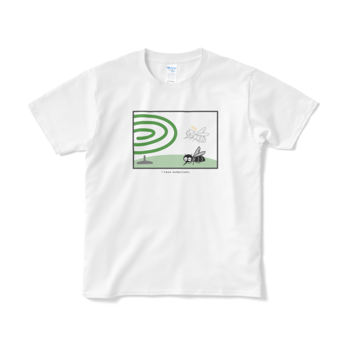 天に召された蚊のカラーTシャツ(短納期) - S - ホワイト
