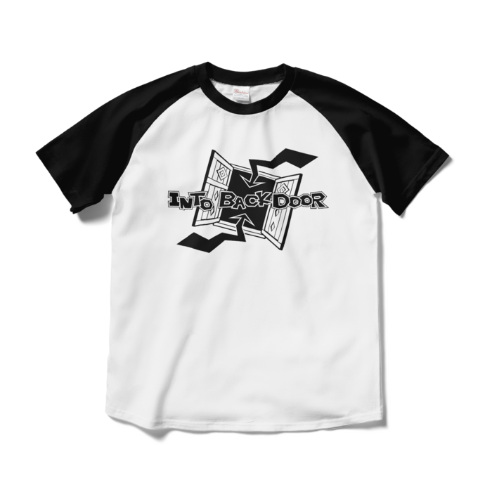 ラグランTシャツ - M - ホワイト×ブラック