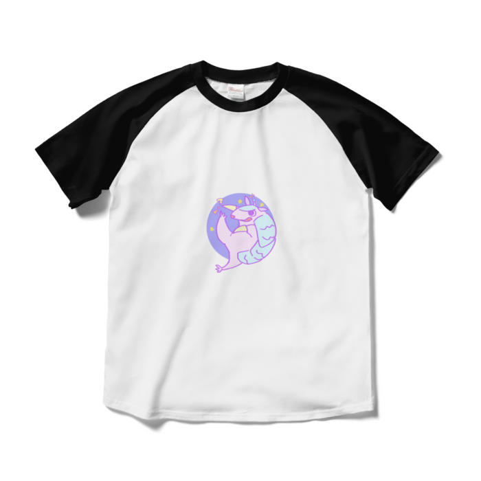 ラグランTシャツ - M - ホワイト×ブラック