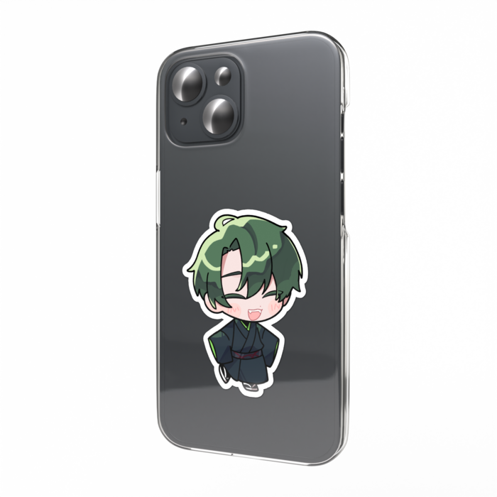蛇川スマホステッカー(着物にっこり) - W55 × H91mm 以内