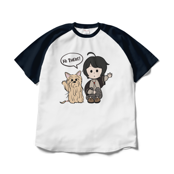 ラグランTシャツ - XL - ホワイト×ネイビー