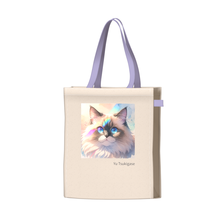 ツートンカラーバッグ - パープル - W34 × H41 × D14cm
