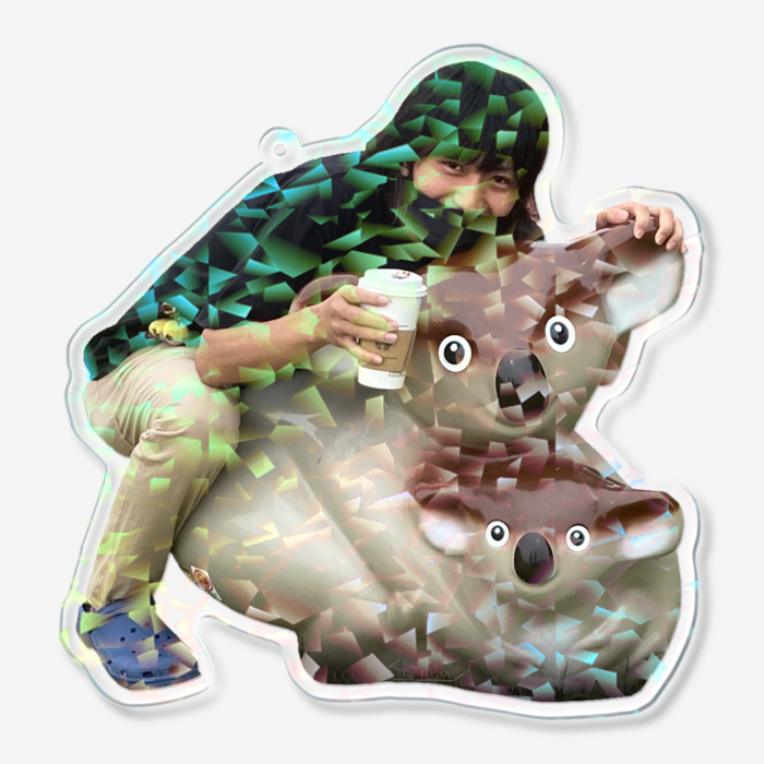 ホログラムアクリルキーホルダー - 100 × 100mm