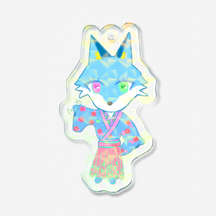 モザイクホログラムアクリルキーホルダー - 50 × 50mm