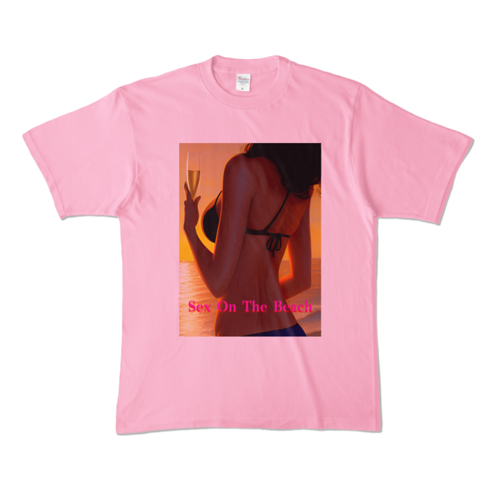カラーTシャツ - XL - ピーチ (淡色)