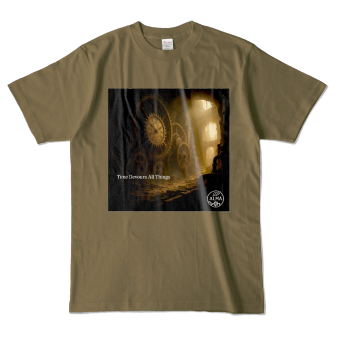 カラーTシャツ - L - オリーブ (濃色)