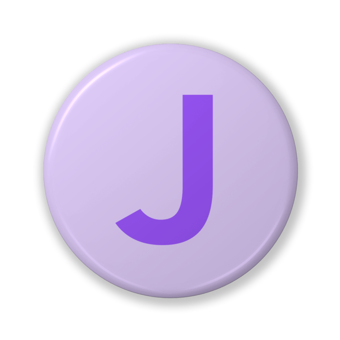 【J(ジェイ)】〈パープル〉缶バッジ- 32mm