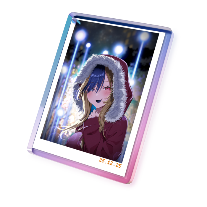 オーロラアクリルキーホルダー - 50 × 50mm