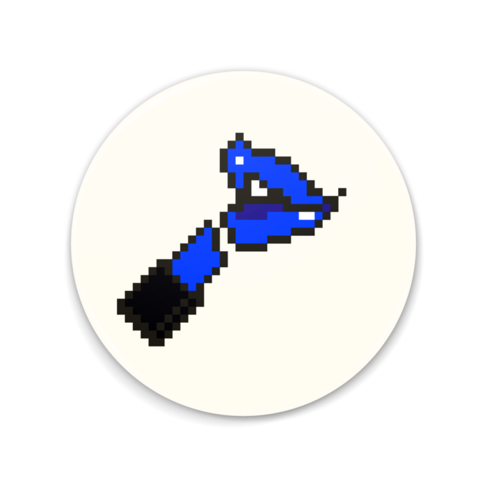 「あなたのリップカラーは何色？」（青色）缶ミラー - 75mm