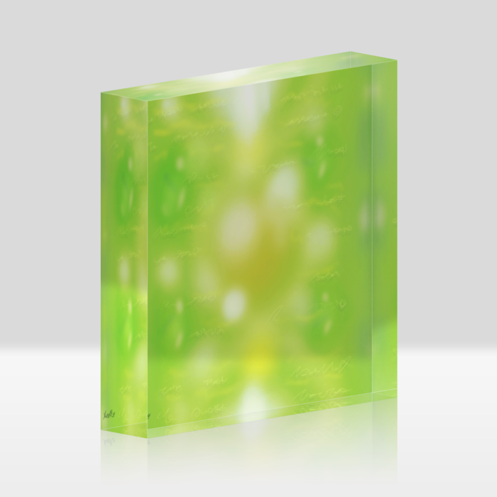 アクリルブロック - 100x100mm(クリア 白引きなし)