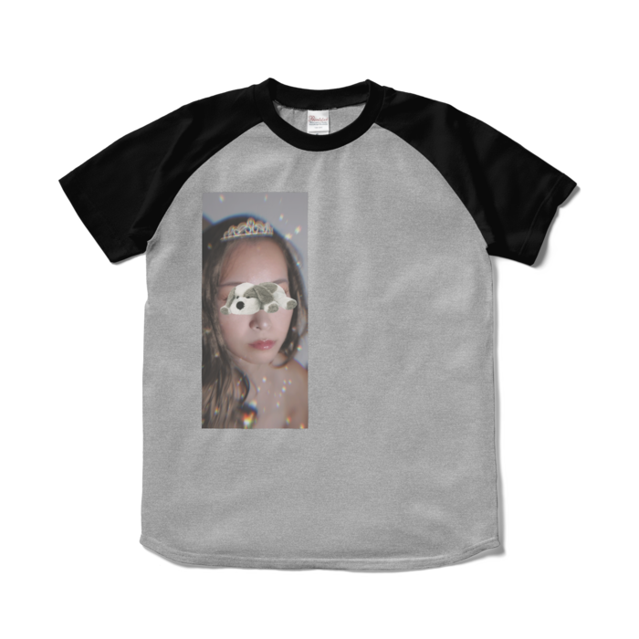 ラグランTシャツ - S - 杢グレー×ブラック
