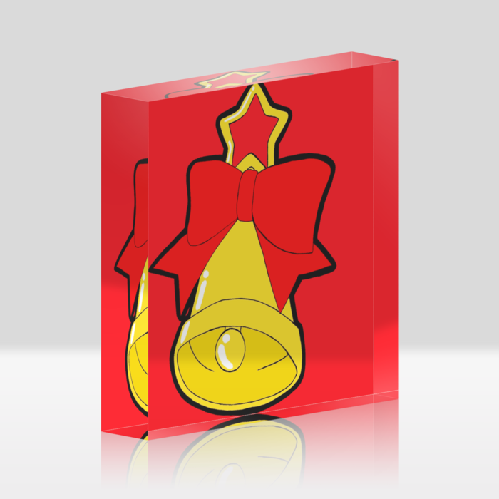 アクリルブロック - 100x100mm(レッド)