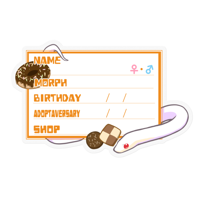 【🐍お名前ステッカー】コーンスネーク(ブリザード)-お菓子(英語)