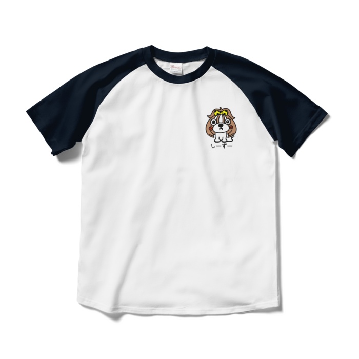 ラグランTシャツ - M - ホワイト×ネイビー