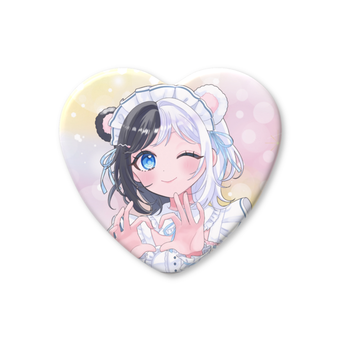 ハート缶バッジ - 57 × 52.5mm
