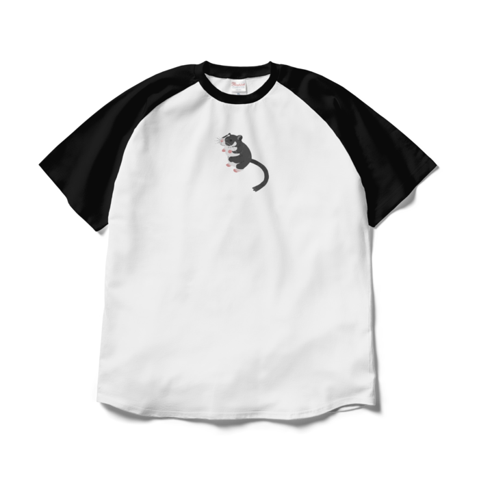 ラグランTシャツ - XL - ホワイト×ブラック