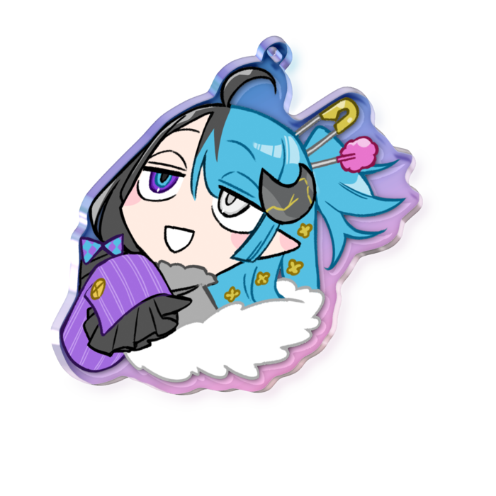 オーロラアクリルキーホルダー - 70 × 70mm