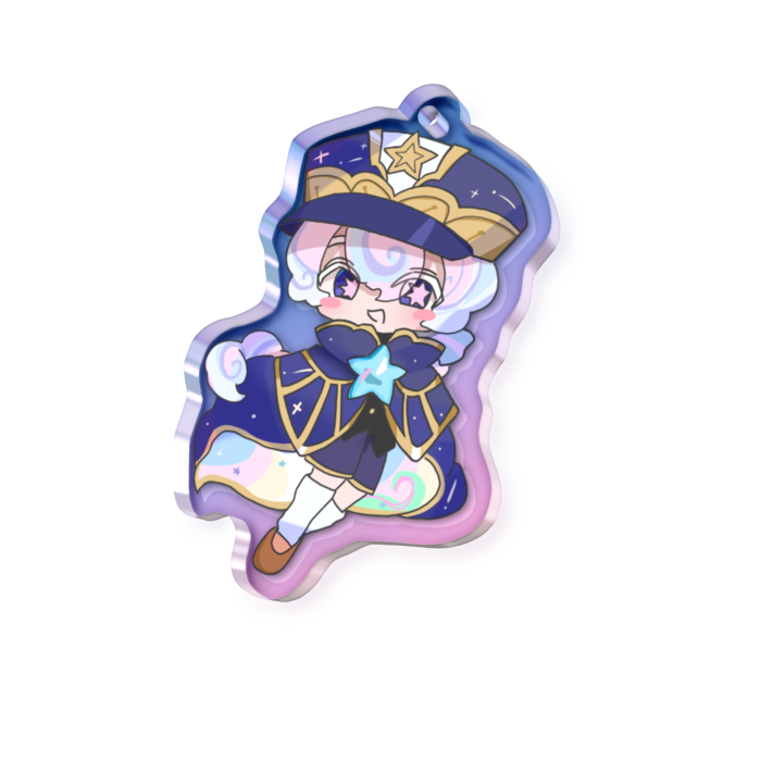 オーロラアクリルキーホルダー - 50 × 50mm