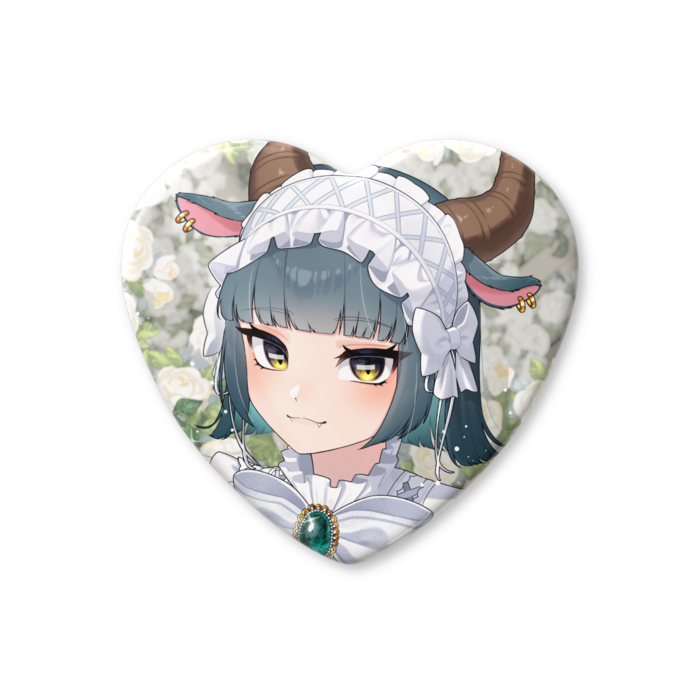 ハート缶バッジ - 57 × 52.5mm