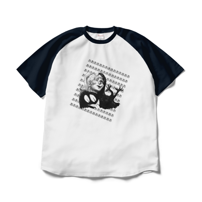 ラグランTシャツ - XL - ホワイト×ネイビー