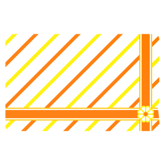 八枚花のラッピング風ICカードステッカー(オレンジ系)