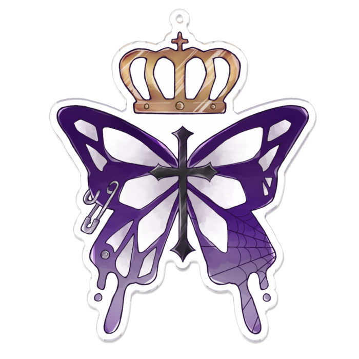 3周年記念【butterflyロゴ】アクリルキーホルダー - 100 x 100 (mm)