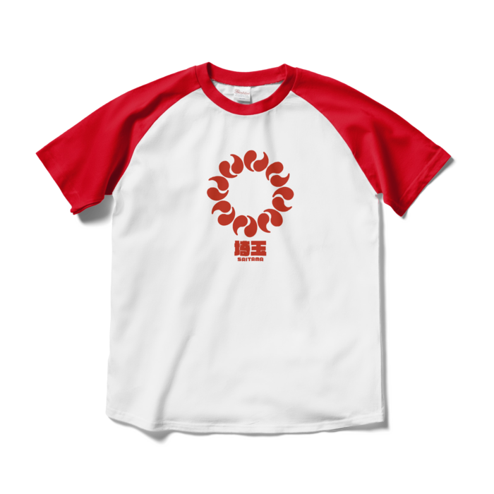ラグランTシャツ - M - ホワイト×レッド(1)