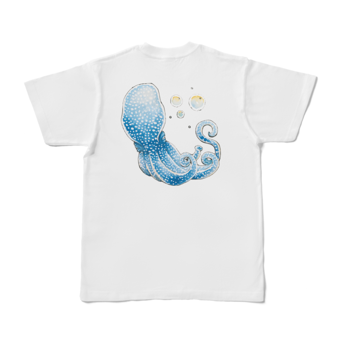 Tシャツ - S - 白　青蛸