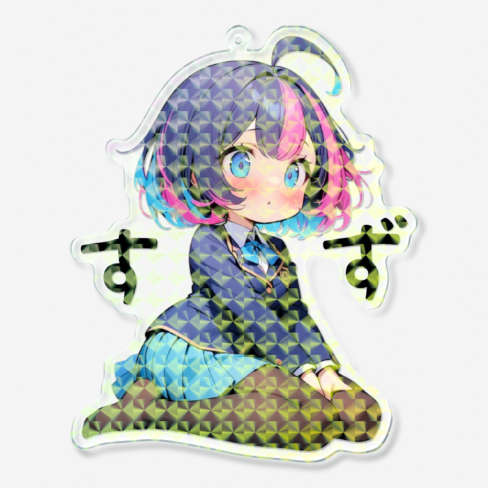 ホログラムアクリルキーホルダー - 100 × 100mm