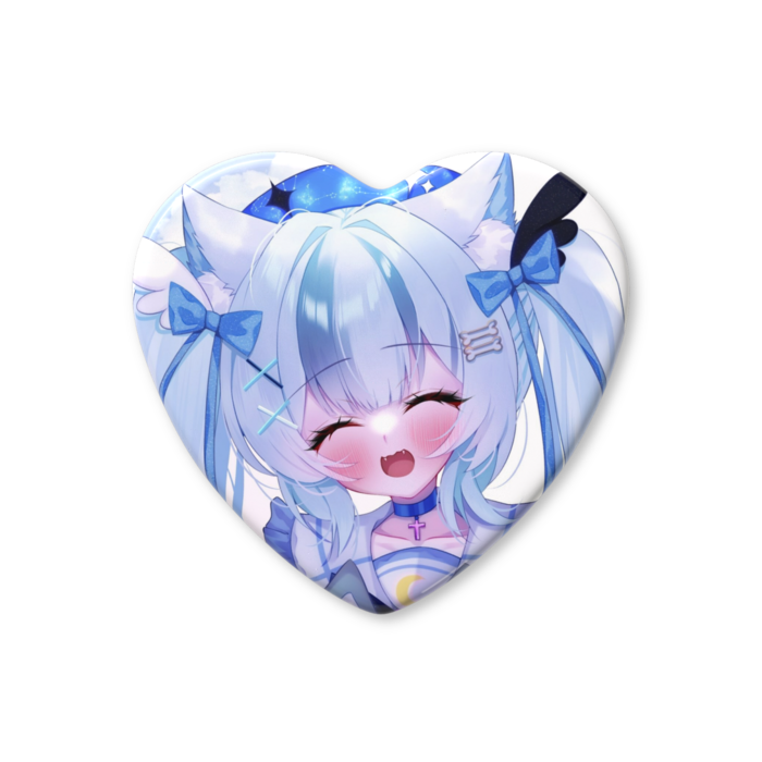 ハート缶バッジ - 57 × 52.5mm