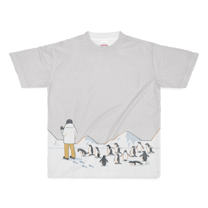 フルグラフィックTシャツ　灰色　M