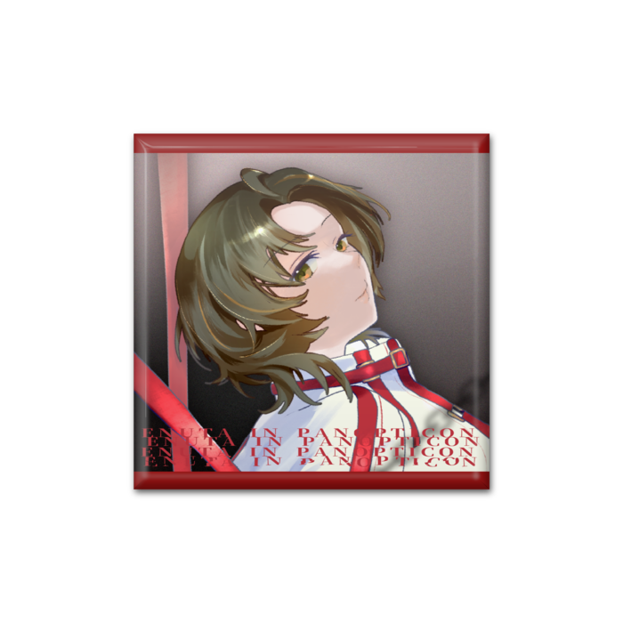 赤色に囲まれた側面＿缶バッジ - 四角形40mm