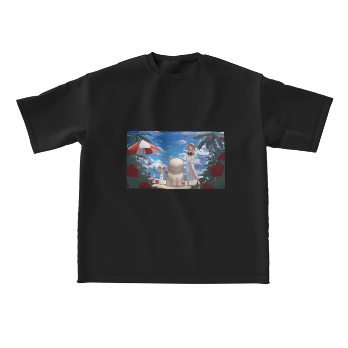 ビッグシルエットTシャツ黒 - L - 