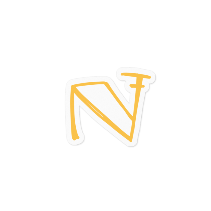 Nロゴ/白縁 - 100 x 100 (mm)