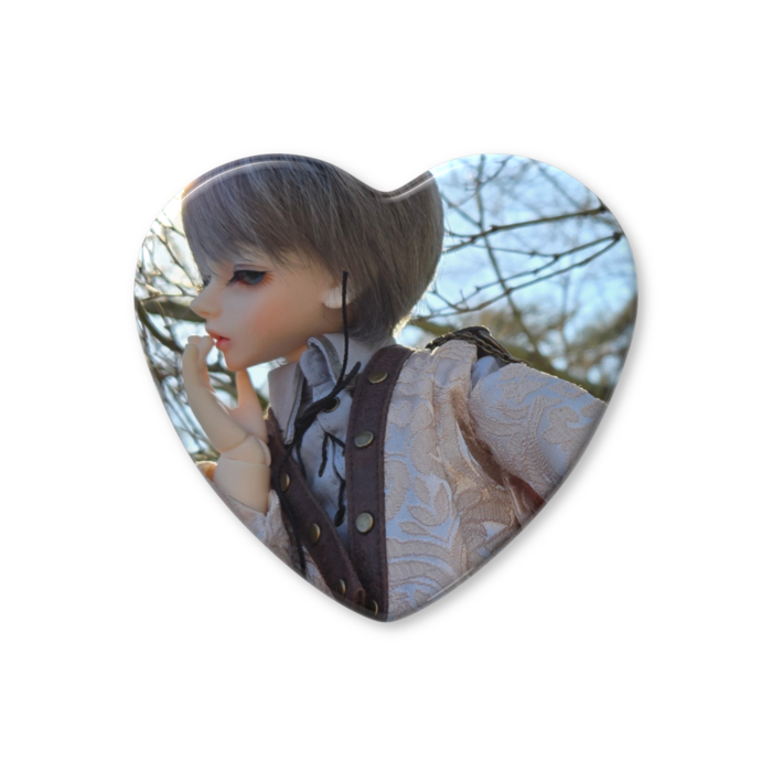 ハート缶バッジ - 57 × 52.5mm