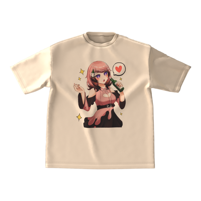 サンドベージュ　酔いどれTシャツ - M - 