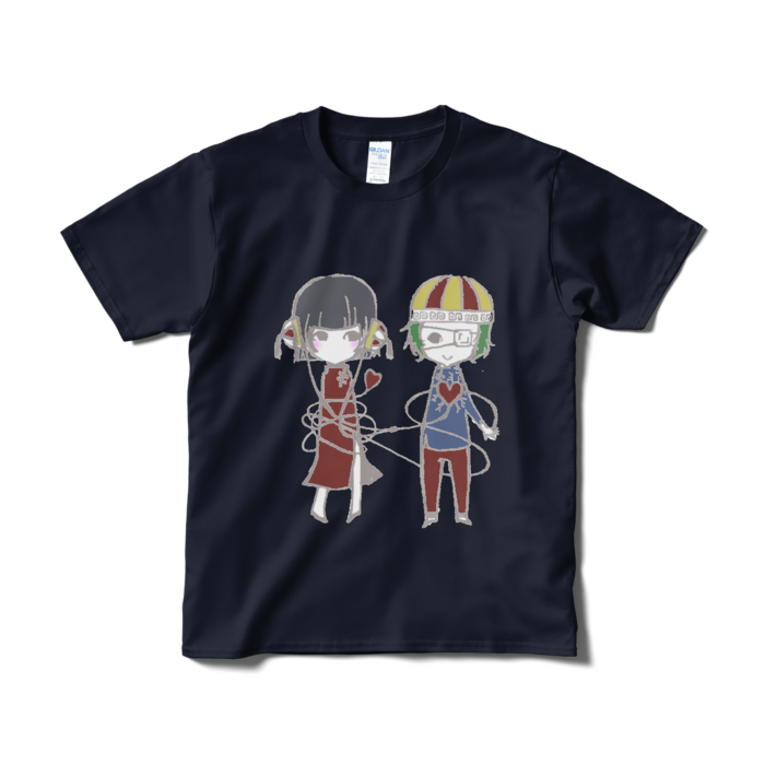 Tシャツ（赤い糸） - S - ネイビー